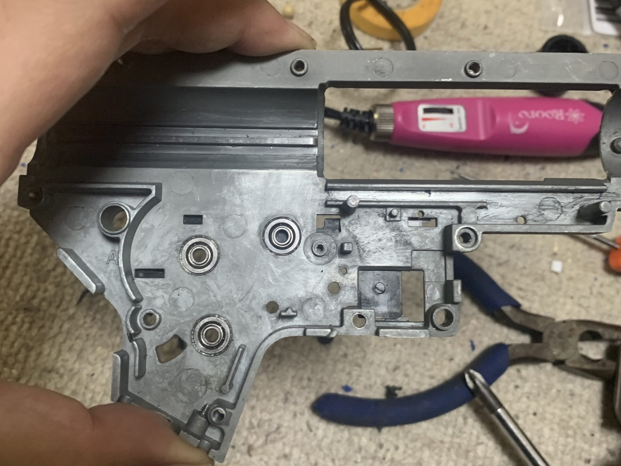 VFC Mk18 mod1 メカボックス左ケース　研磨