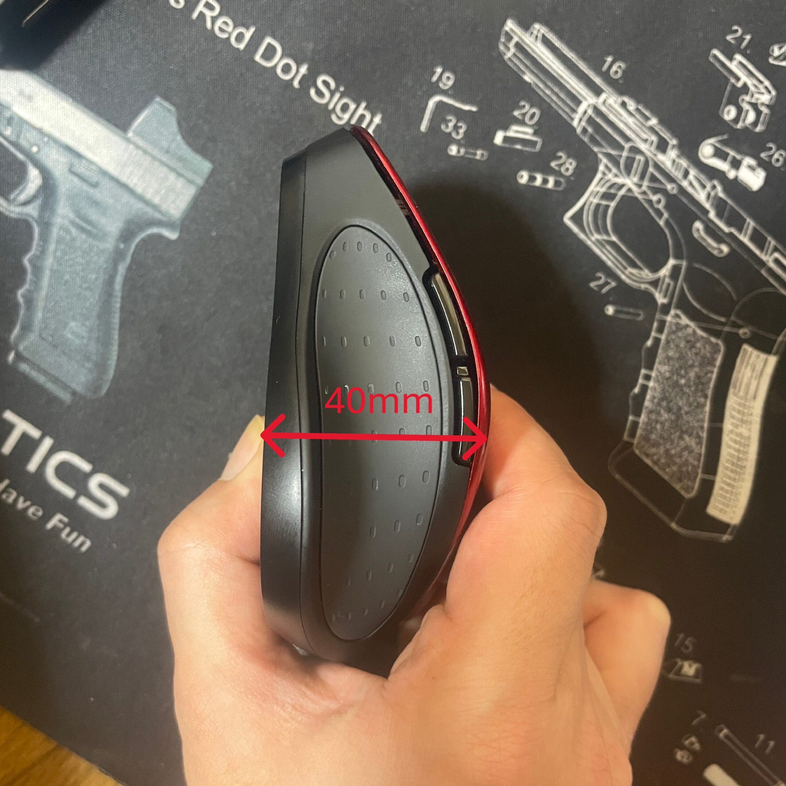 ワイヤレスマウス BUFFALO BSMBB540 高さ寸法