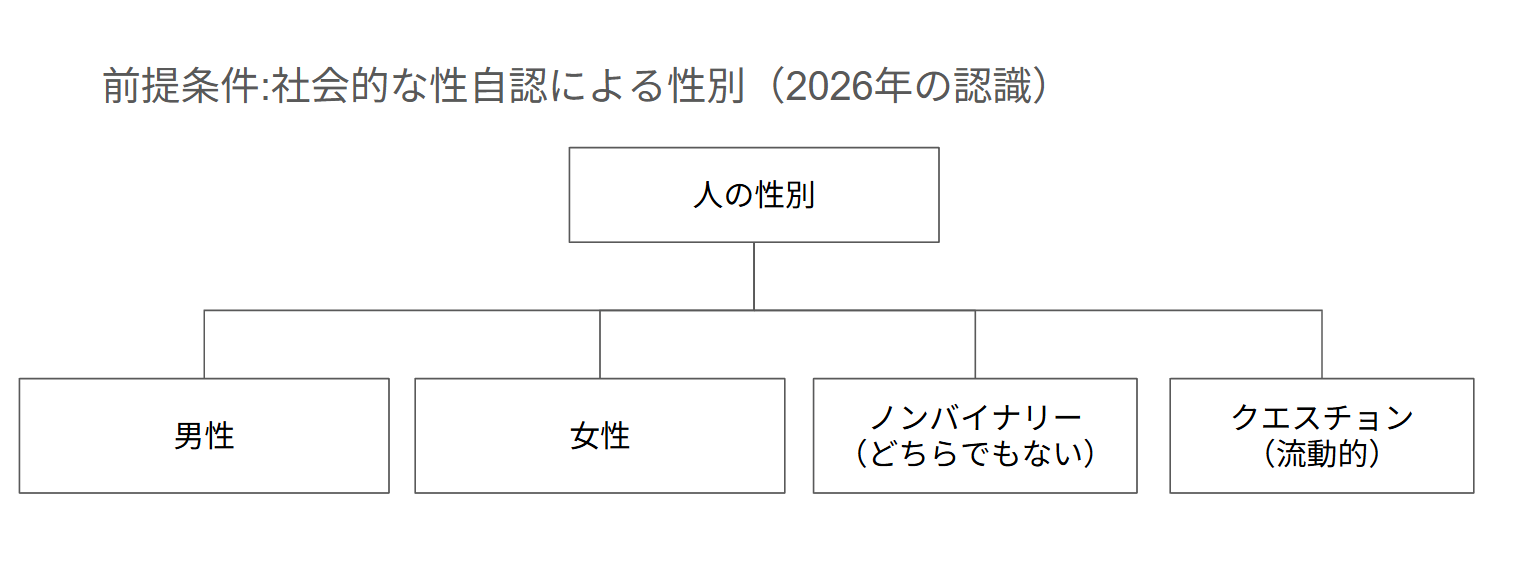 人の性別のMECE、前提条件は性の自認